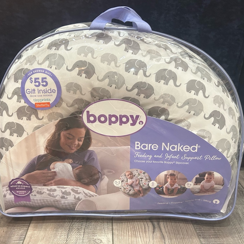 Boppy Multi-Use Infant Support Pillow - Gray and White-Like New